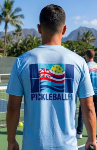 Hawaii Flag Court Pickleball Shirt | Oahu Landmark Performance Tee